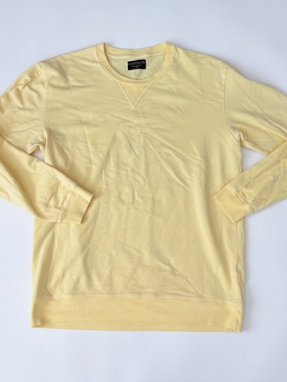 Goodlife Yellow Men’s Crewneck Sweatshirt Size Large